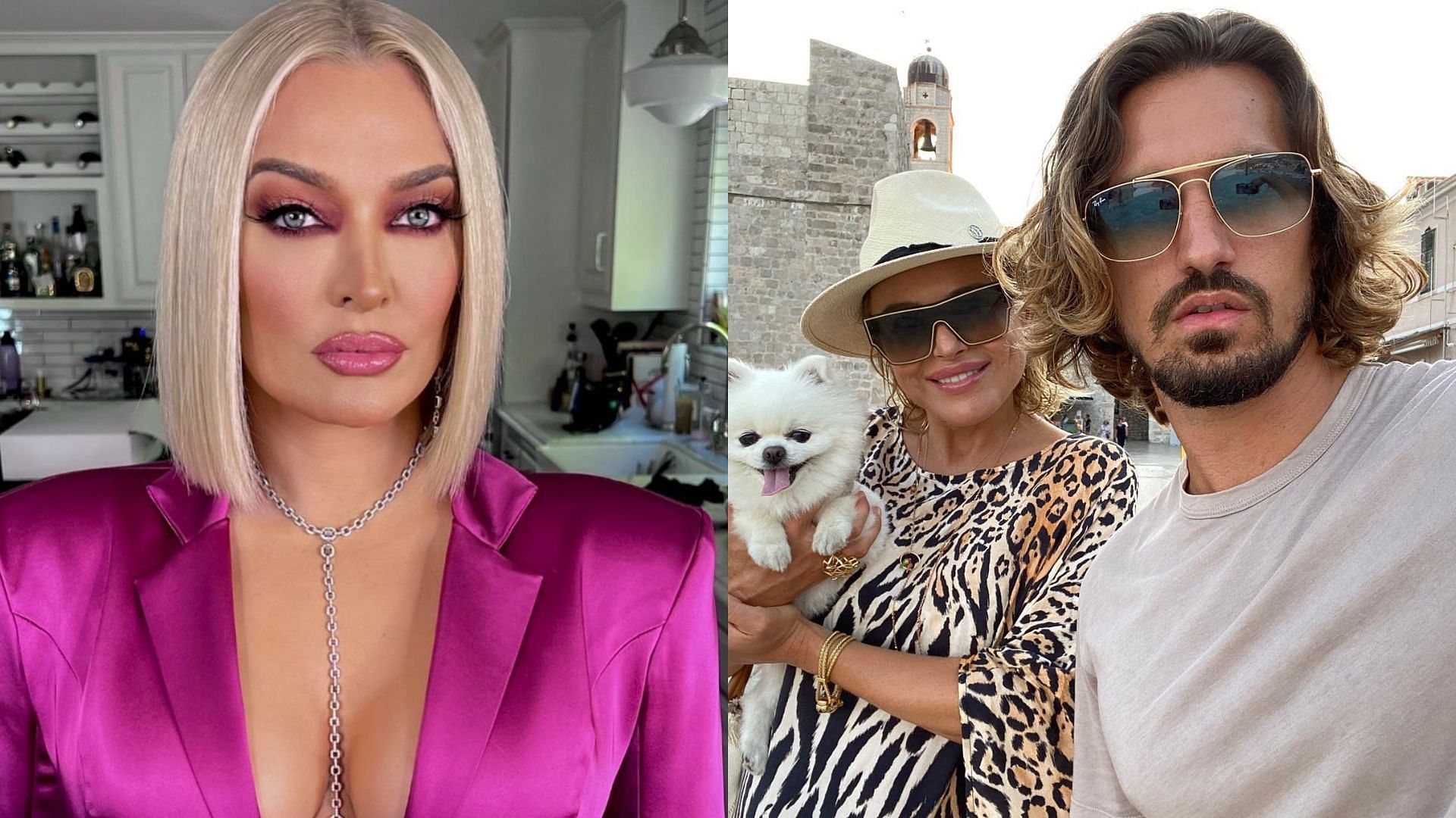 RHOBH&#039;s Erika Jayne [left] and Diana Jenkins with Asher [right] (Image via theprettymess, sdjneuro/Instagram)