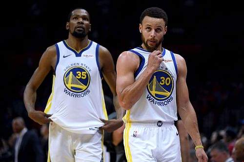 Kevin Durant, left, and Steph Curry were successful as a duo, but Shannon Sharpe believes that Curry saved Durant.