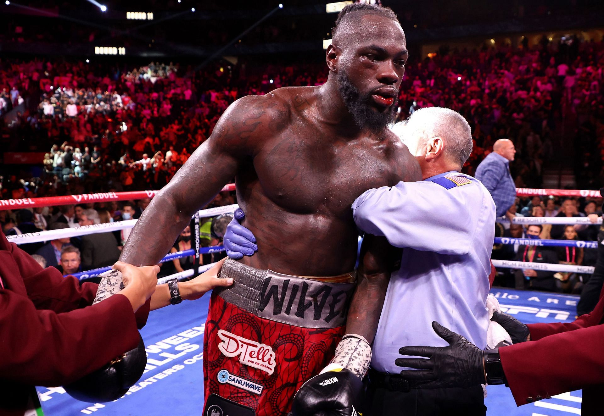 Deontay Wilder after being stopped by Tyson Fury