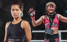 Watch: Stamp Fairtex chops at Asha Roka’s lead leg with stinging low kicks