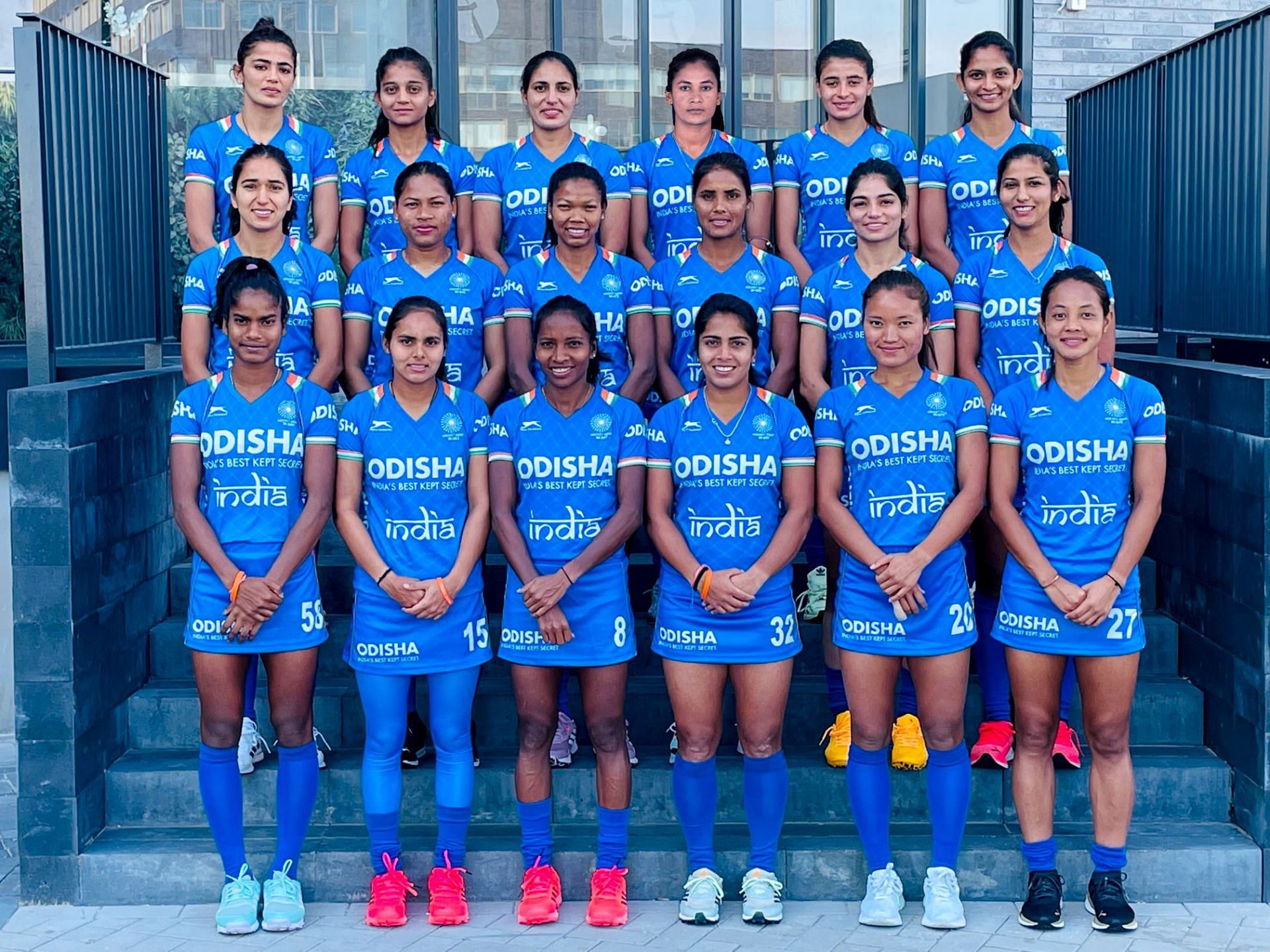 The Indian women&#039;s hockey team for the Commonwealth Games 2022. (PC: Hockey India)