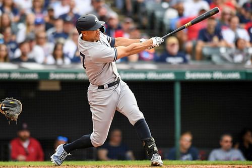 Giancarlo Stanto hits a solor home run, New York Yankees v Cleveland Guardians.