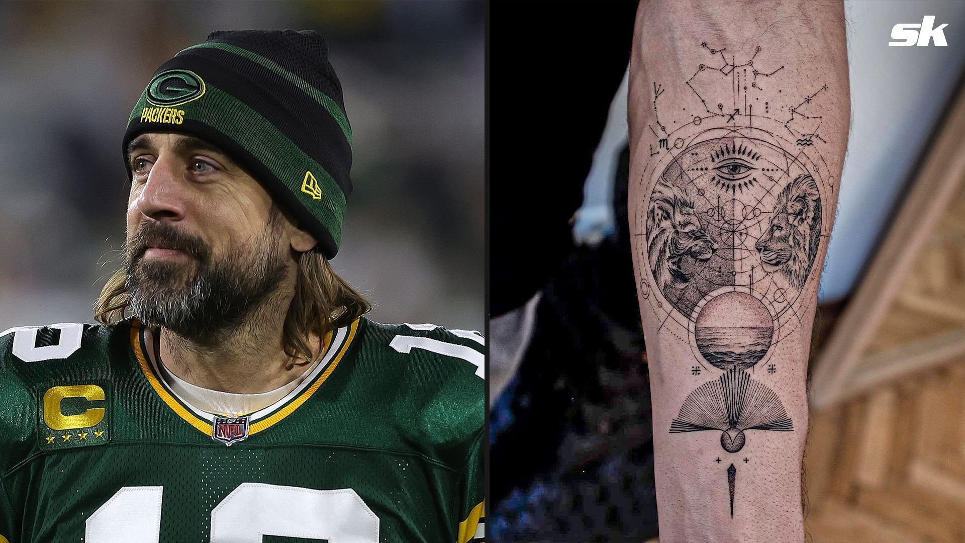 Aaron Rodgers&#039; new tattoo received a lot of attention on social media.