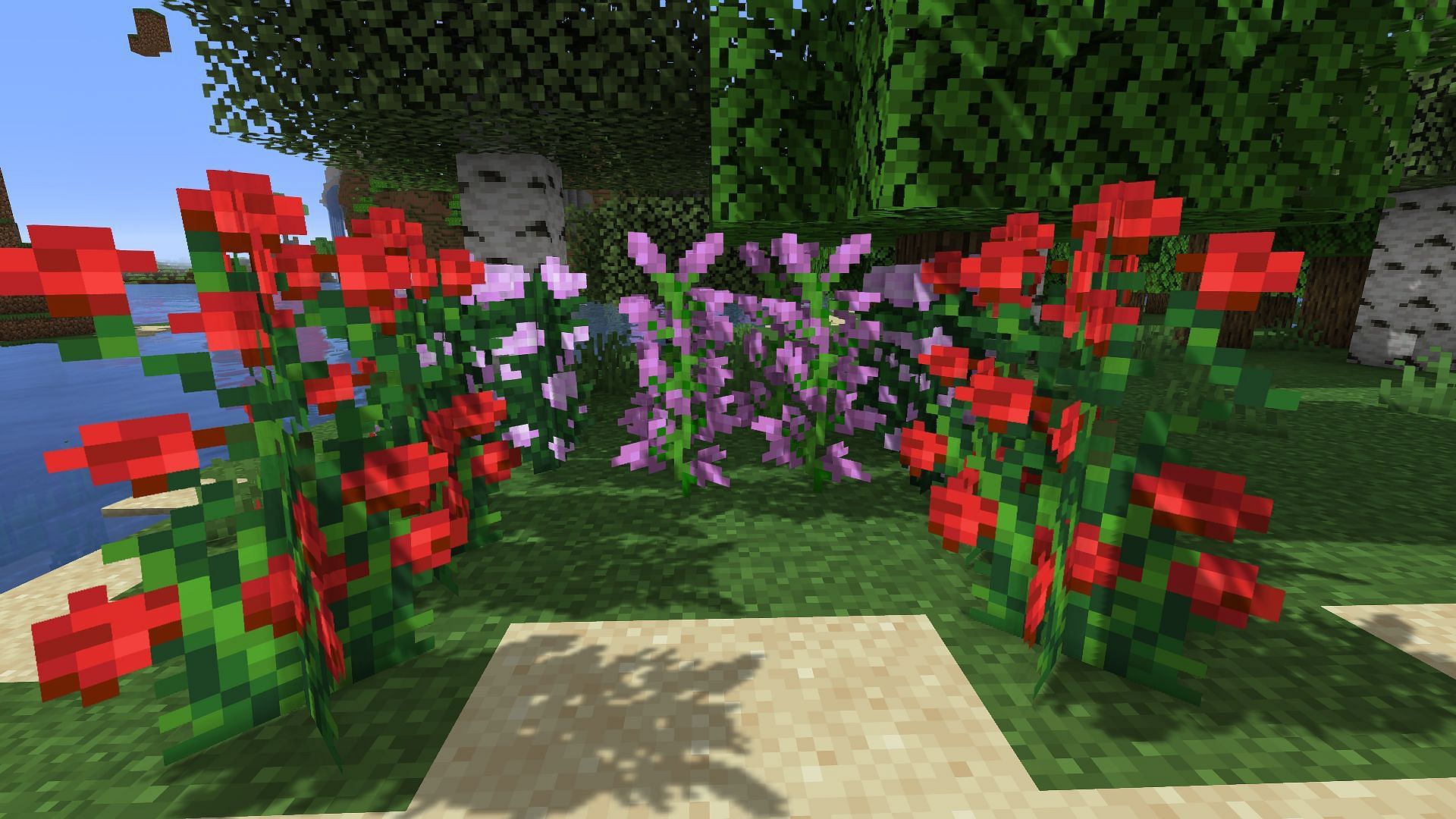 Double-tall flowers in Minecraft (Image via Minecraft)