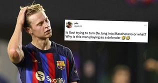 "Rather play central defender than joining Manchester United", "Xavi trying to turn De Jong into Mascherano" – Barcelona fans can't believe Xavi made Frenkie de Jong play in defense