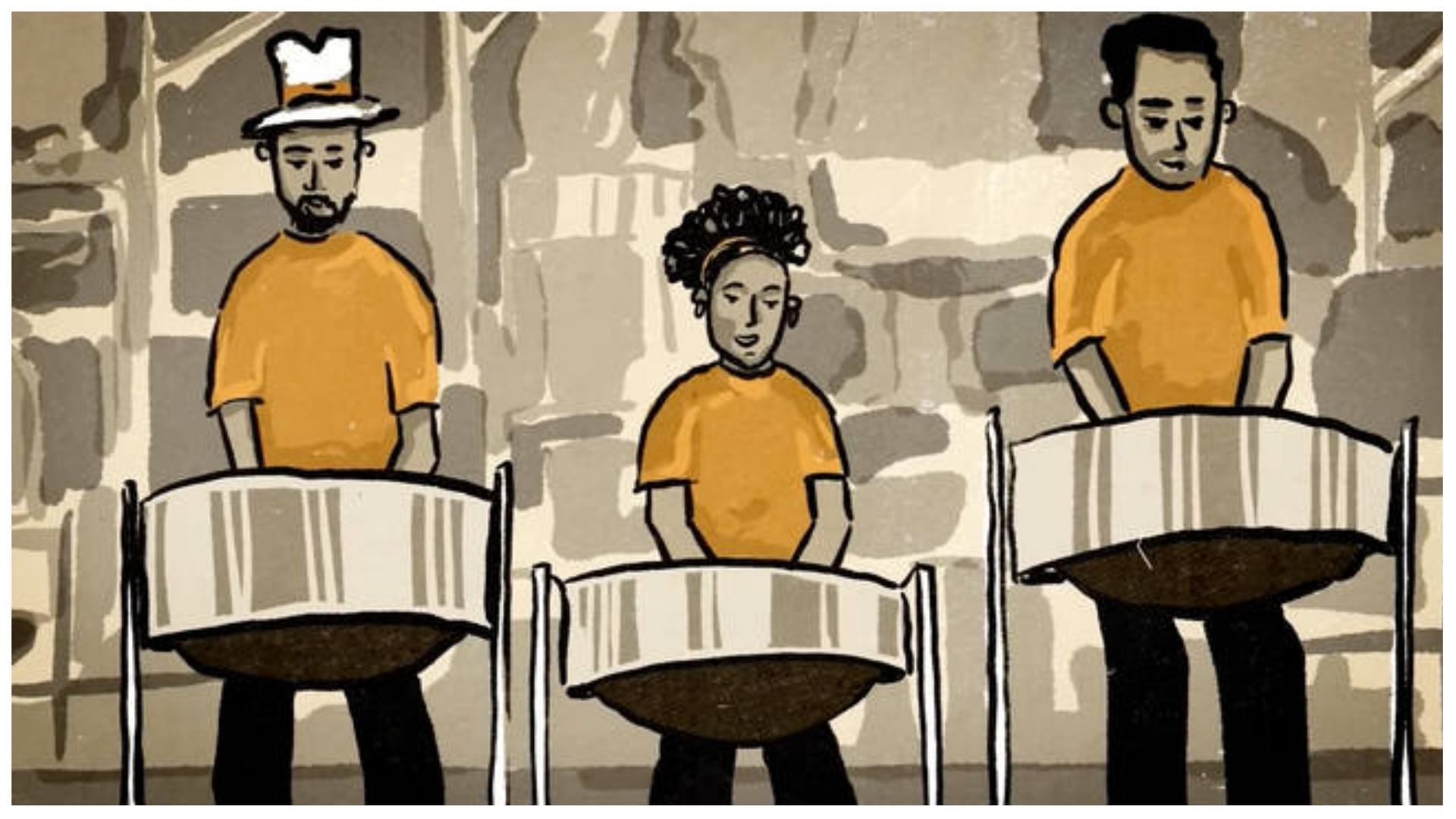 Google Doodle celebrates the Steelpan  (image via Google / Nicholas Huggins)