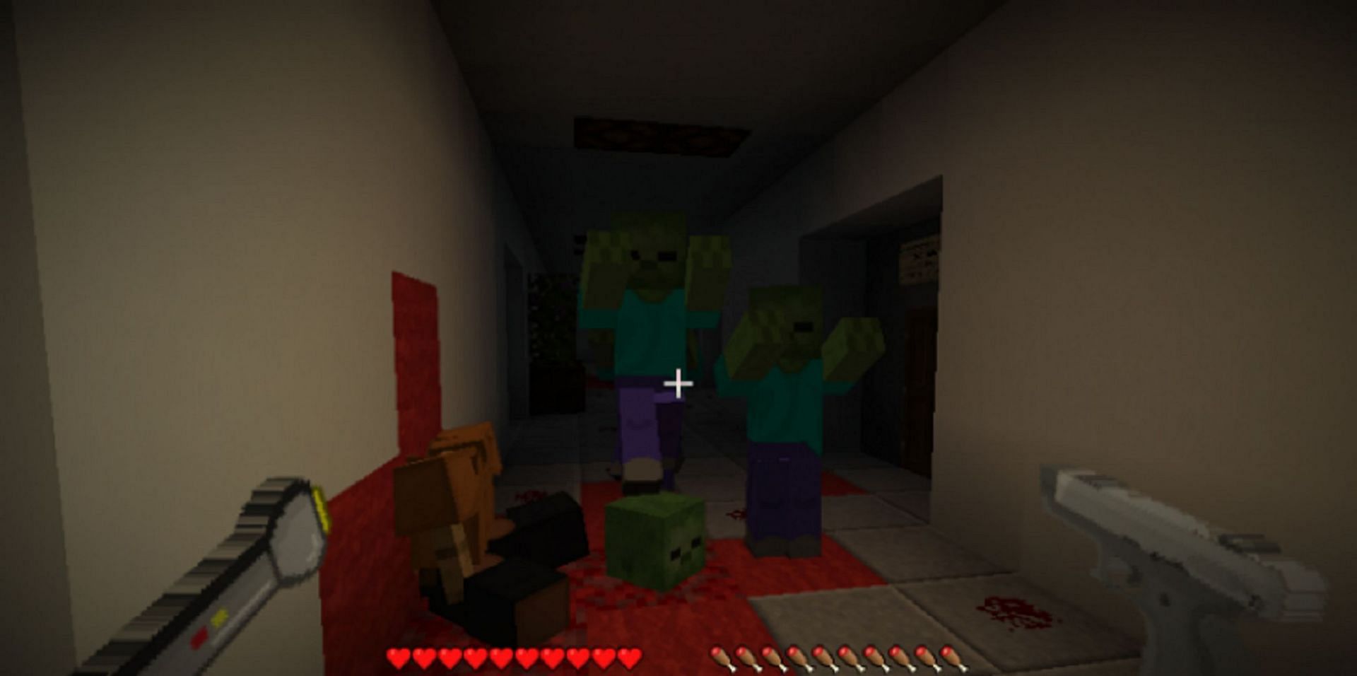 Zombies attack the player in Get Out (Image via AlbertcraftID/PCMinecraft-Mods.com)