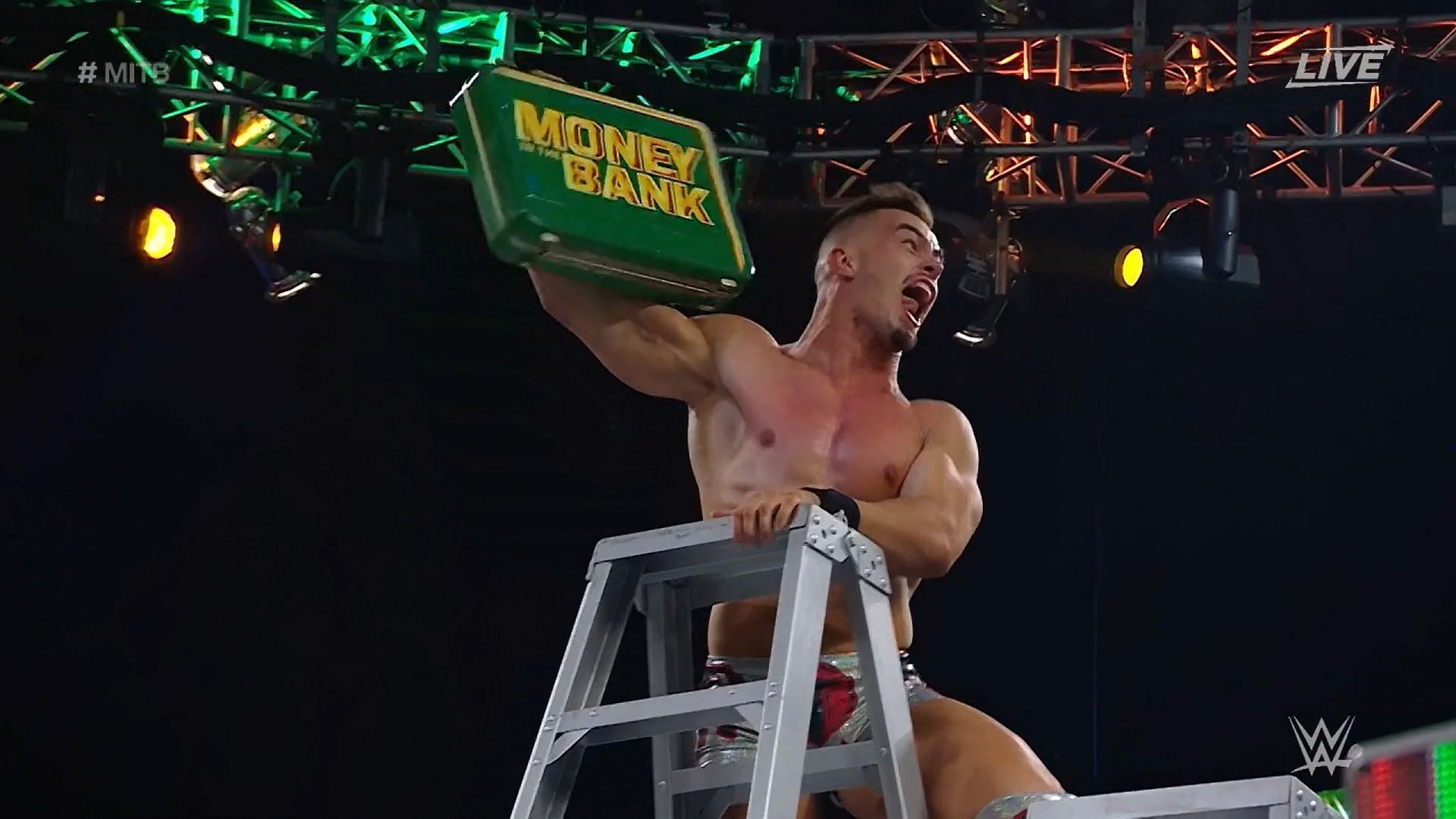 Theory wins the 2022 Money in the Bank Ladder Match
