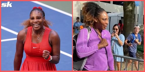 Serena Williams arrives at the Citi Open venue for a practice session