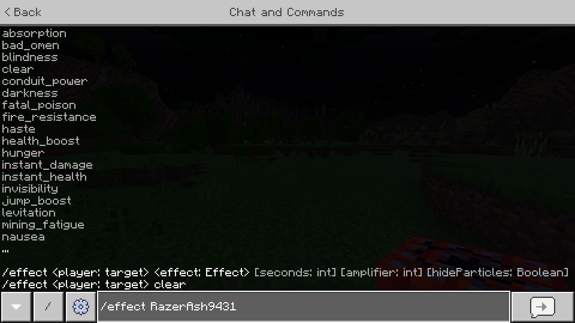 Effect command (Image via Minecraft 1.19 update)