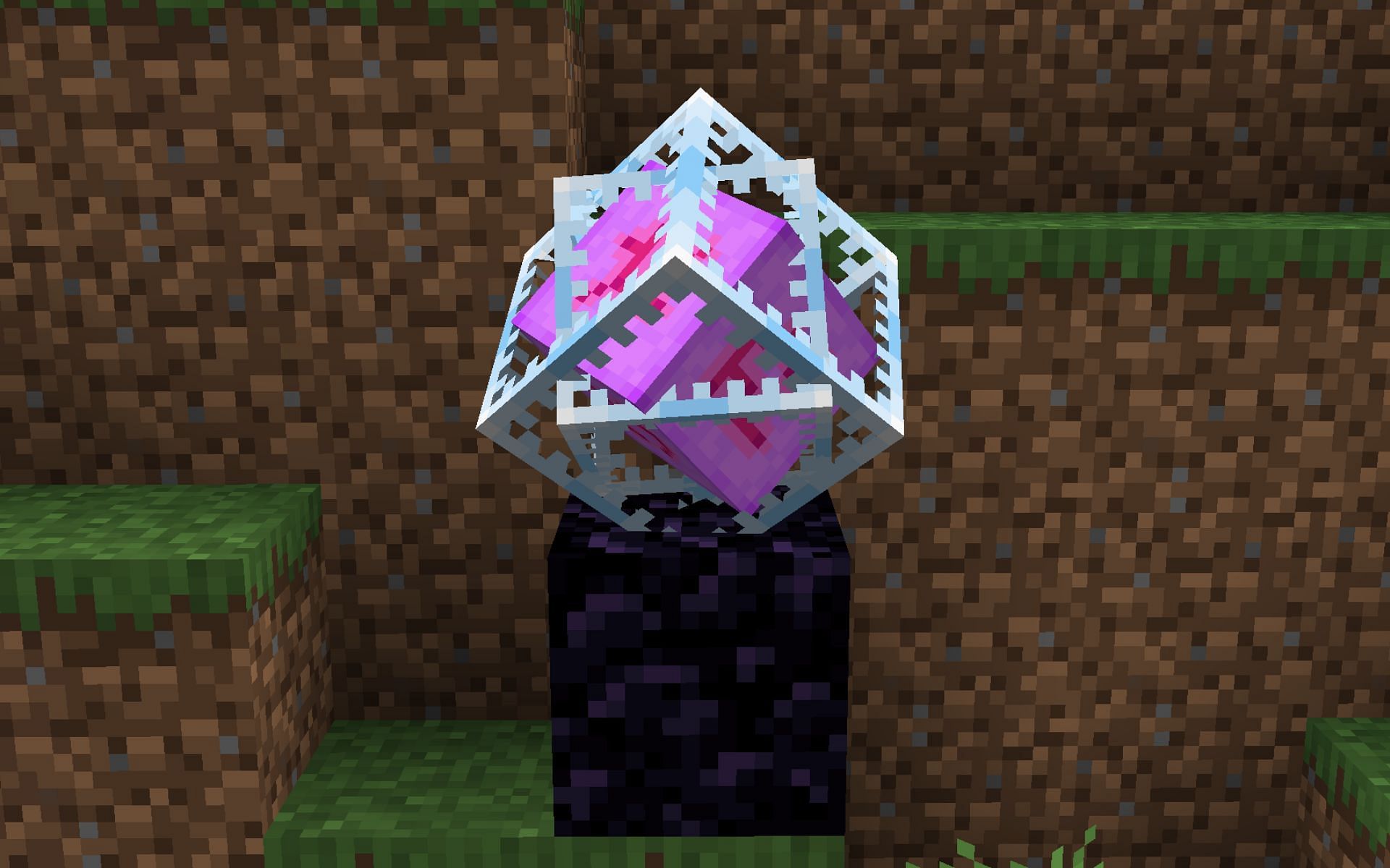 End Crystal on an obsidian tower (Image via Minecraft 1.19)