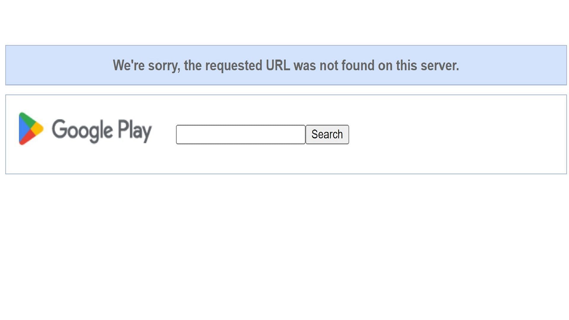This is the error that shows up after using the game's link (Image via Google Play Store)