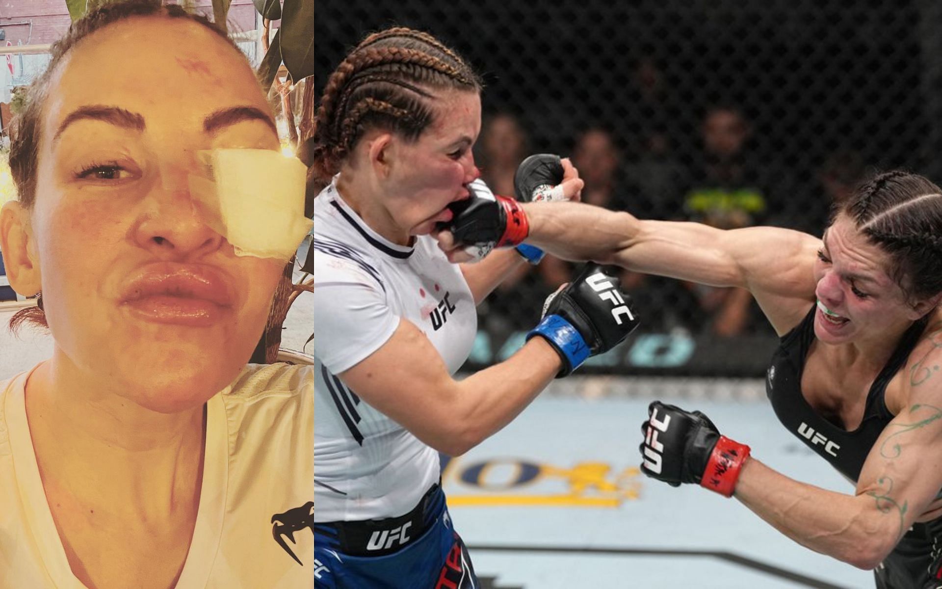 Miesha Tate (left) was all class after her loss to Lauren Murphy (right) [Right image via @MMAFighting on Twitter]