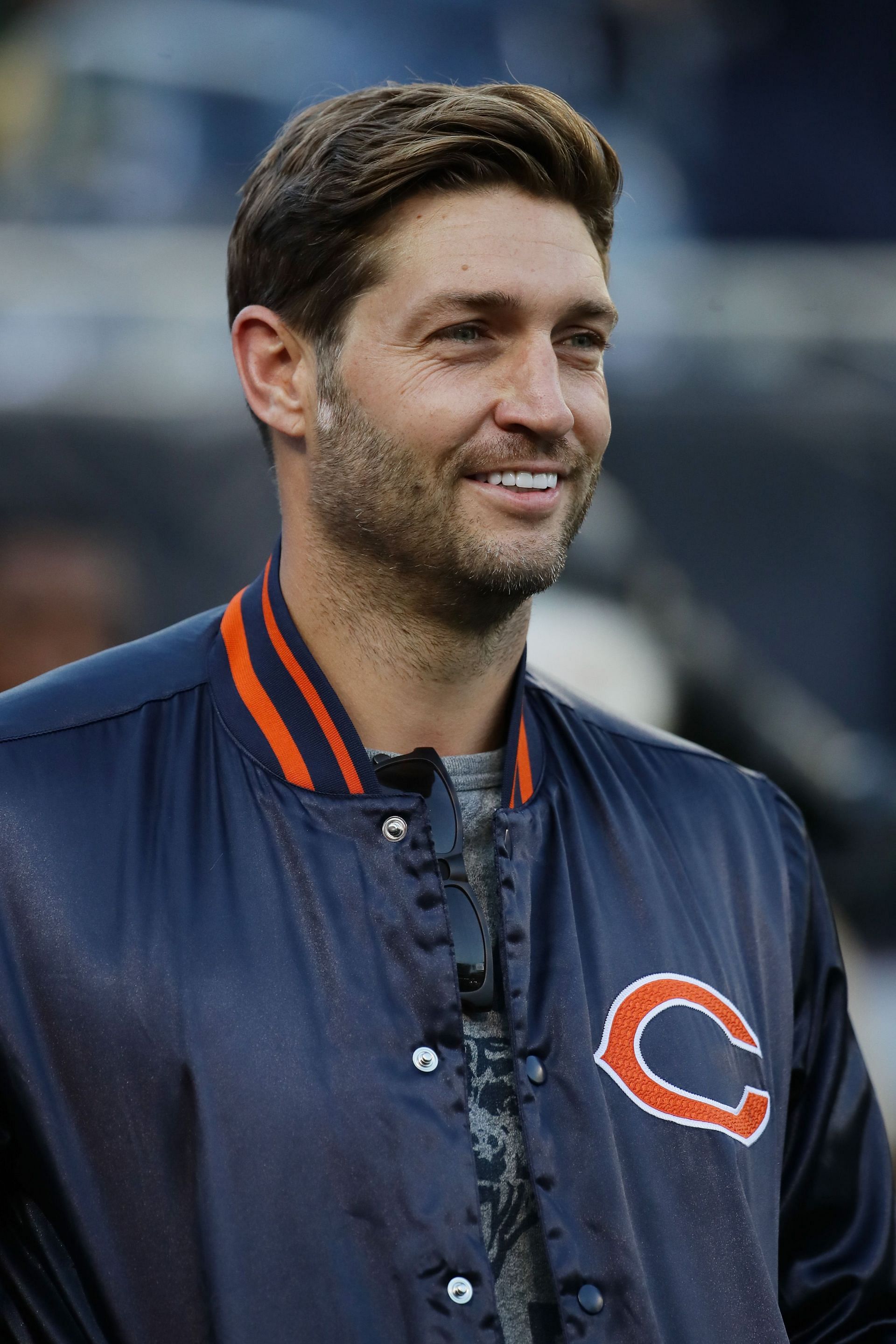 Jay Cutler at the Green Bay Packers v Chicago Bears game in NFL