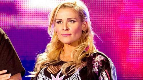 Natalya at a WWE event with Bret Hart