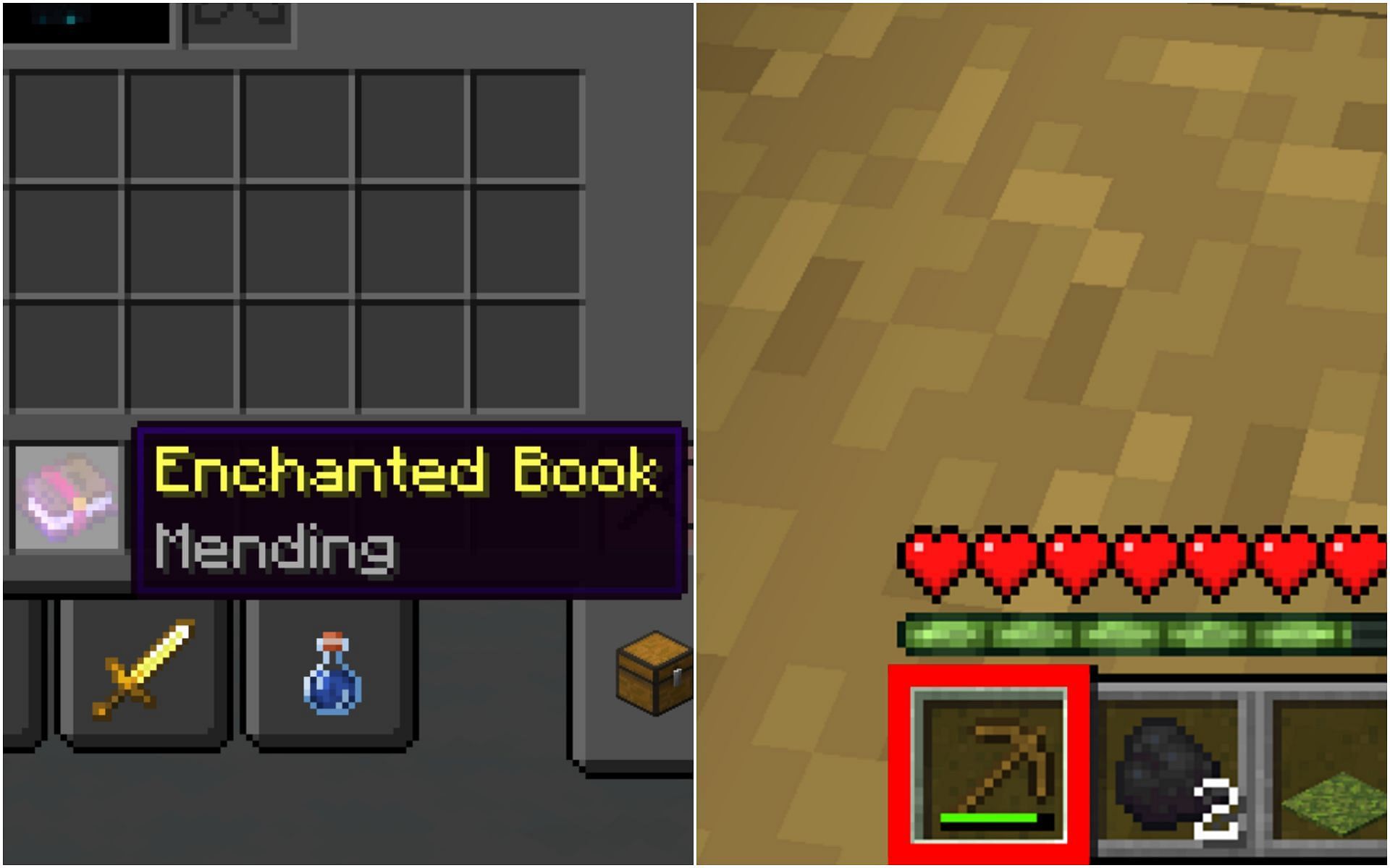 Item durability can be changed with the mending enchantment (Image via Minecraft 1.1.9 update)