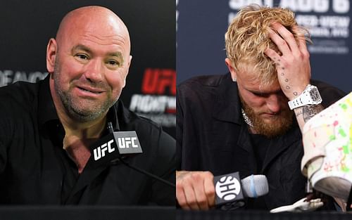 Dana White (left) and Jake Paul (right)