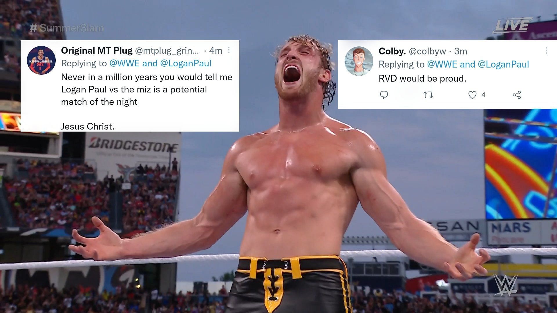 WWE Universe applaud Logan Paul's performance at SummerSlam