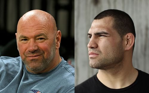 Dana White (L) and Cain Velasquez(R)