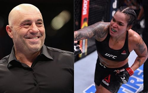 Joe Rogan (left) and Amanda Nunes (right)