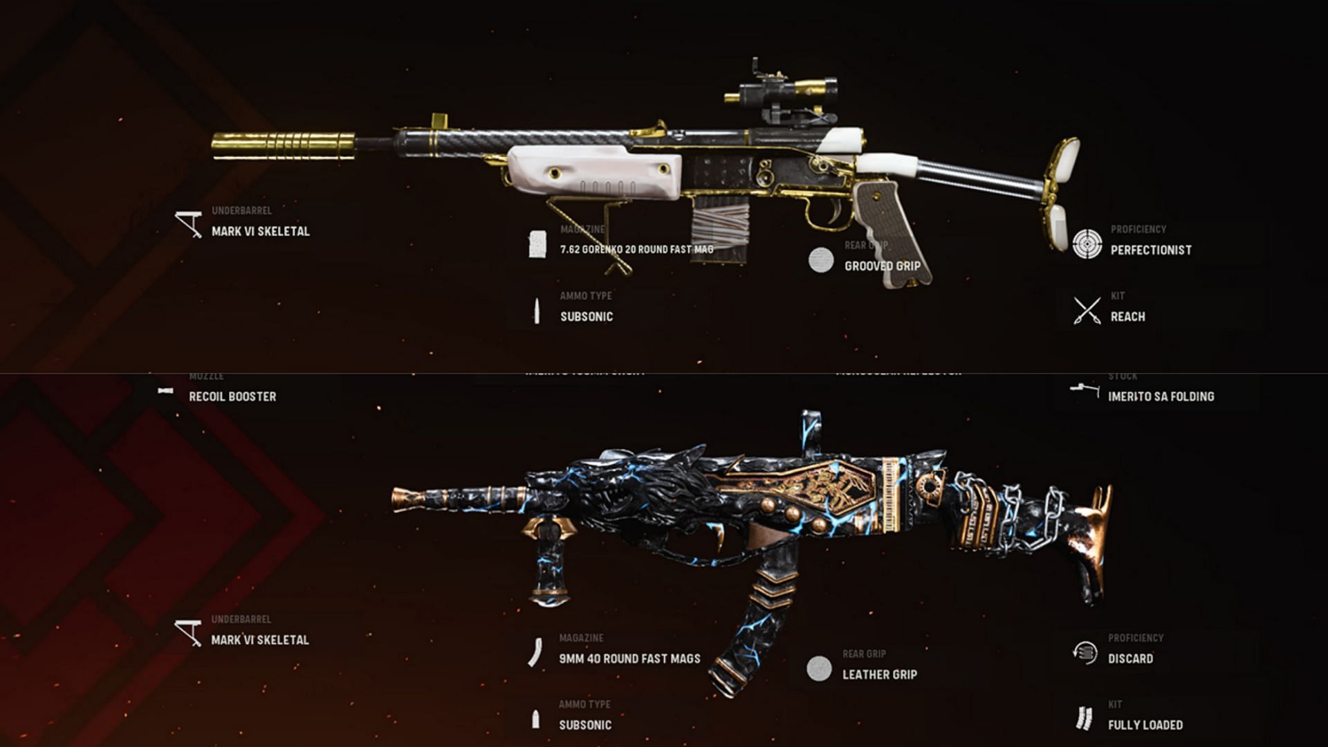 The Volk and Armaguerra 43 blueprints in Call of Duty Warzone (Image via Activision)