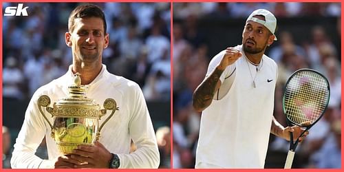 Novak Djokovic (L) and Nick Kyrgios