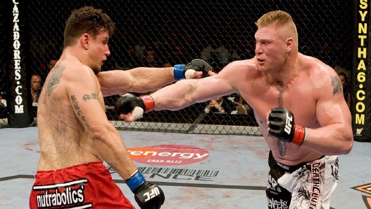 Frank Mir&#039;s jumping knee attempt did not pay off in his fight with Brock Lesnar