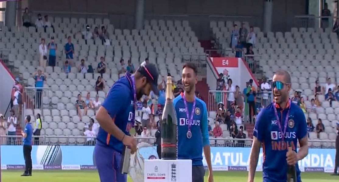 Rohit Sharma after India&rsquo;s ODI series win against England. Credits: Sky Sports