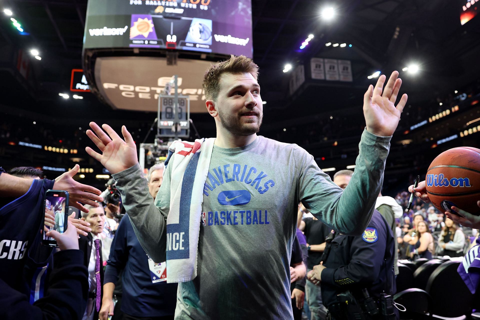 Luka Doncic of the Dallas Mavericks after Game 7 of the Western Conference Semifinals