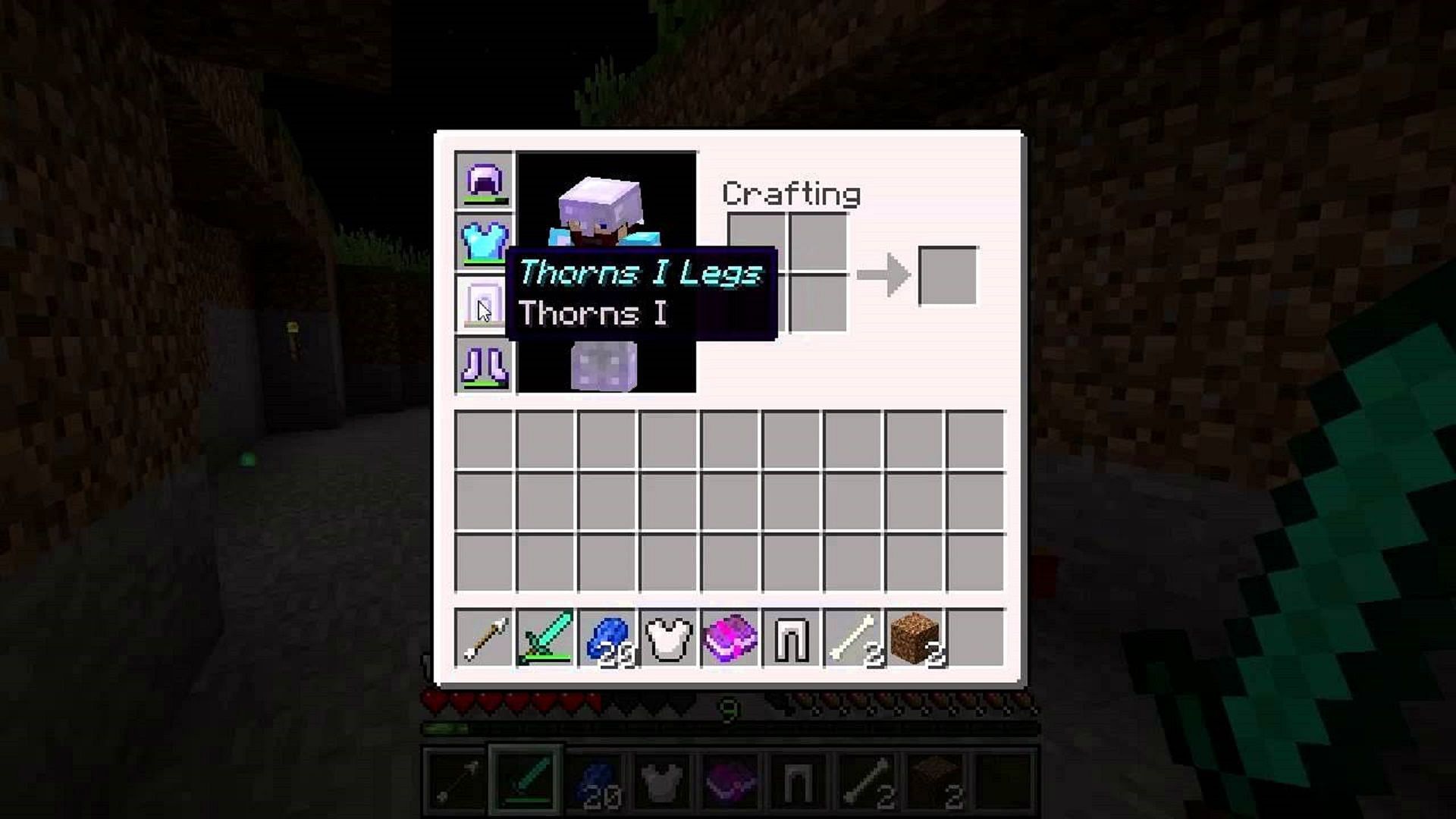 Thorns reflects damage back on attackers (Image via Minecraft Wiki)