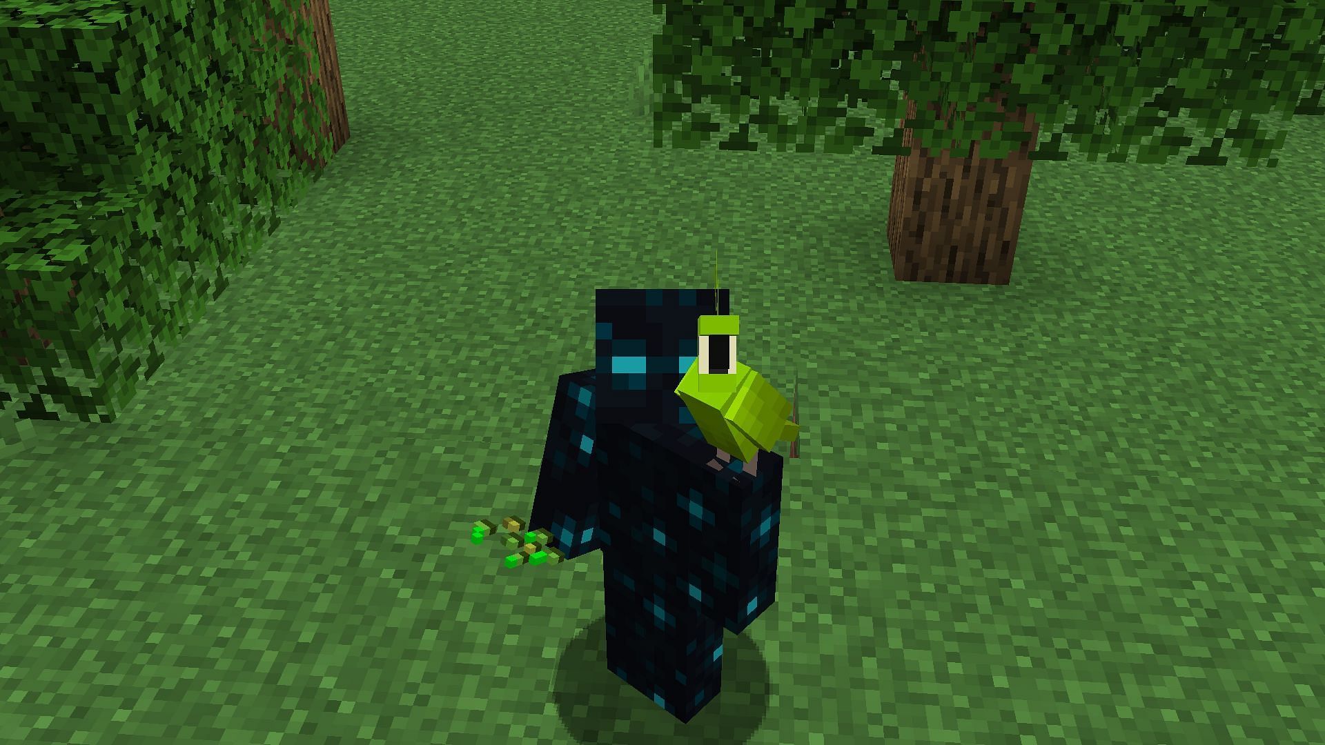 Parrots can be tamed with any seeds, though they cannot breed (Image via Minecraft 1.19 update)