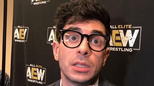 Tony Khan at an AEW media event