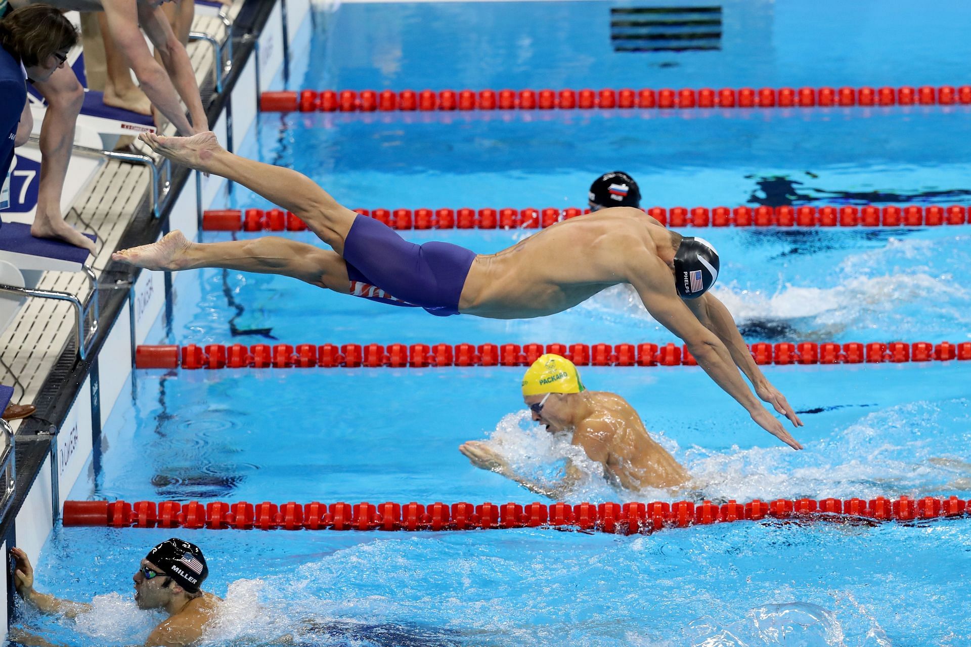 Action from a swimming event on Day 8 of the 2016 Rio Olympics (Image courtesy: Getty)