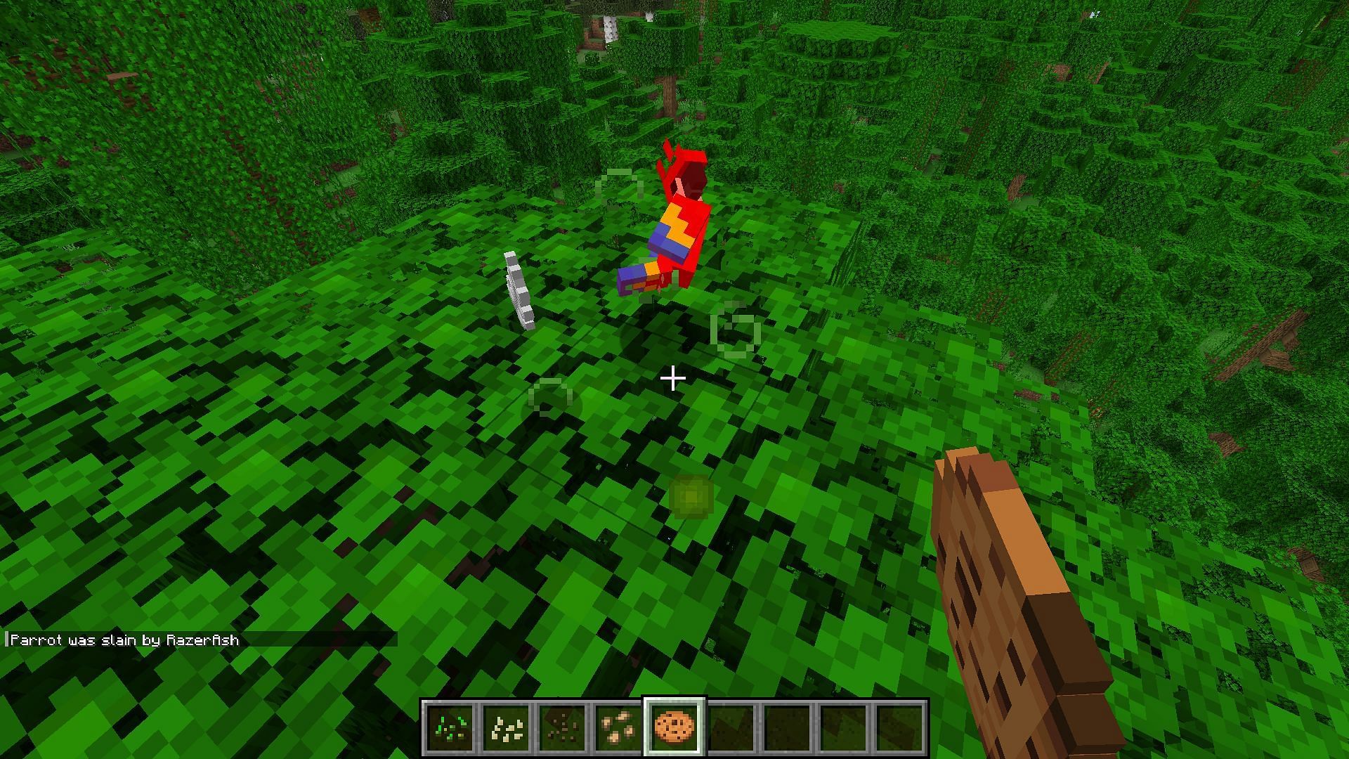 In Java Edition, the parrot instantly dies when they eat cookies (Image via Minecraft 1.19)