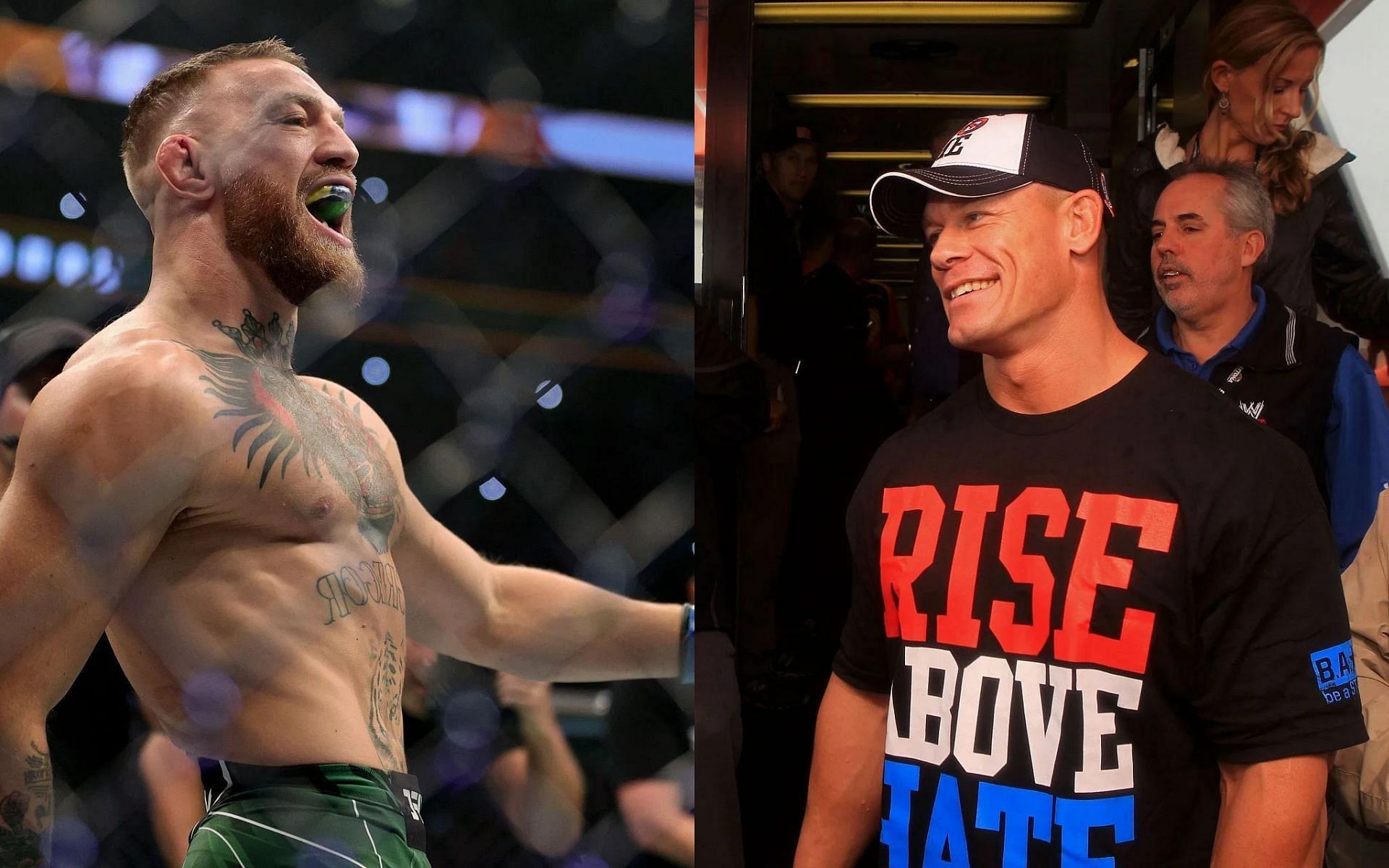 Conor McGregor (left) and John Cena (right) [Images courtesy of Getty]