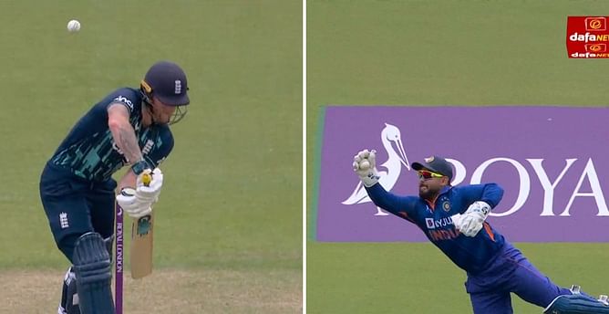 [Watch] Rishabh Pant takes flying catch as Mohammad Shami sends back Ben Stokes for golden duck in India's 1st ODI