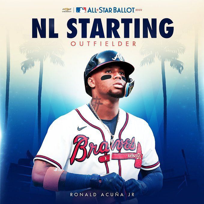 MLB Atlanta Braves Ronald Acuna Jr 2022 All Star Ballot NL