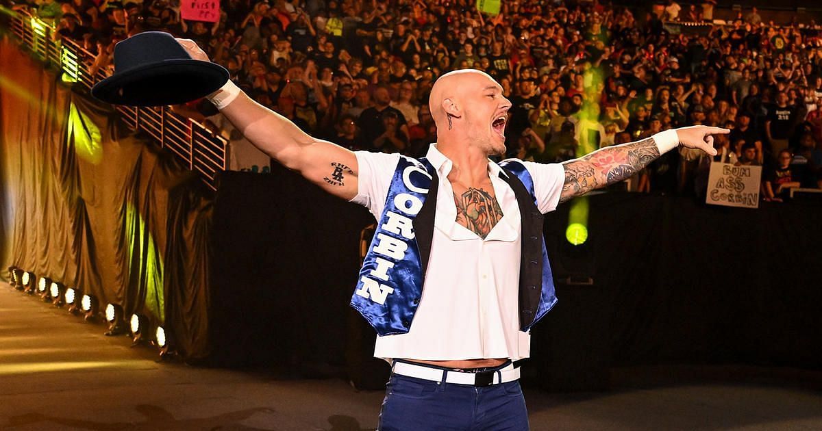 The 37-year-old star making his entrance at SummerSlam 2022.