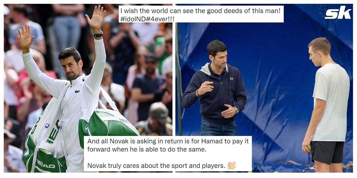 Tennis fans react to Novak Djokovic&#039;s show of support towards rising tennis player Hamad Medjedovic