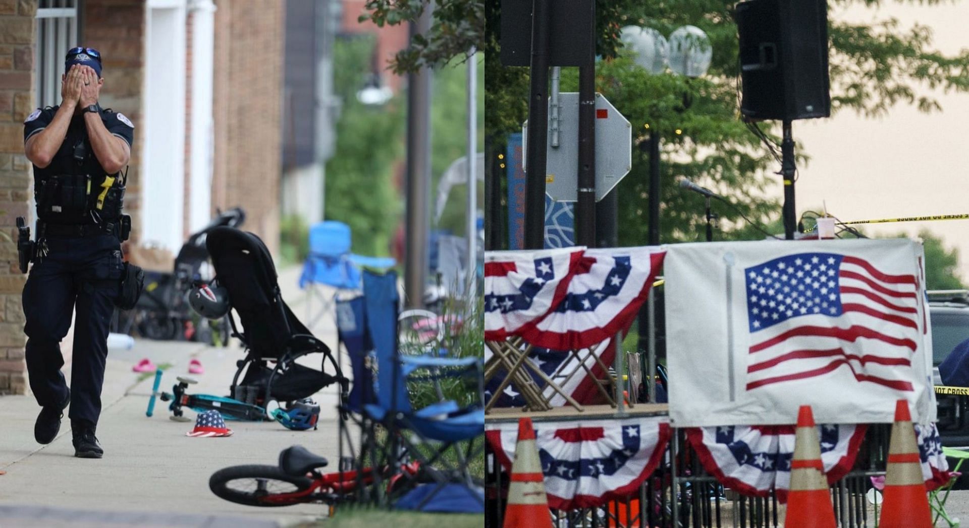 Highland Park Fourth of July parade shooting left six dead and several people injured (Image via Amy Klobuchar/Twitter and Getty Images)