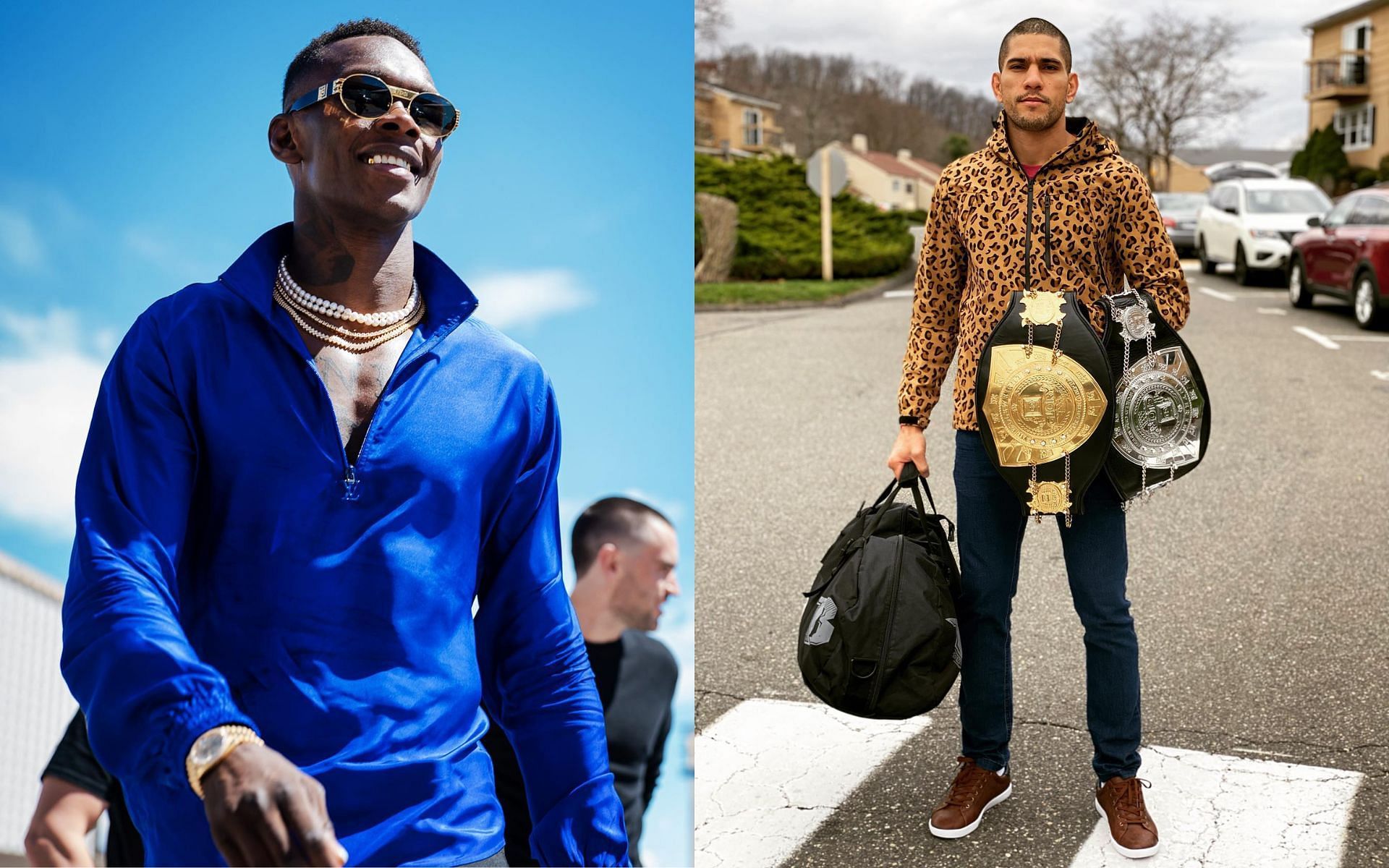 Adesanya and Pereira (images courtesy @stylebender and @alexpoatanpereira Instagram)