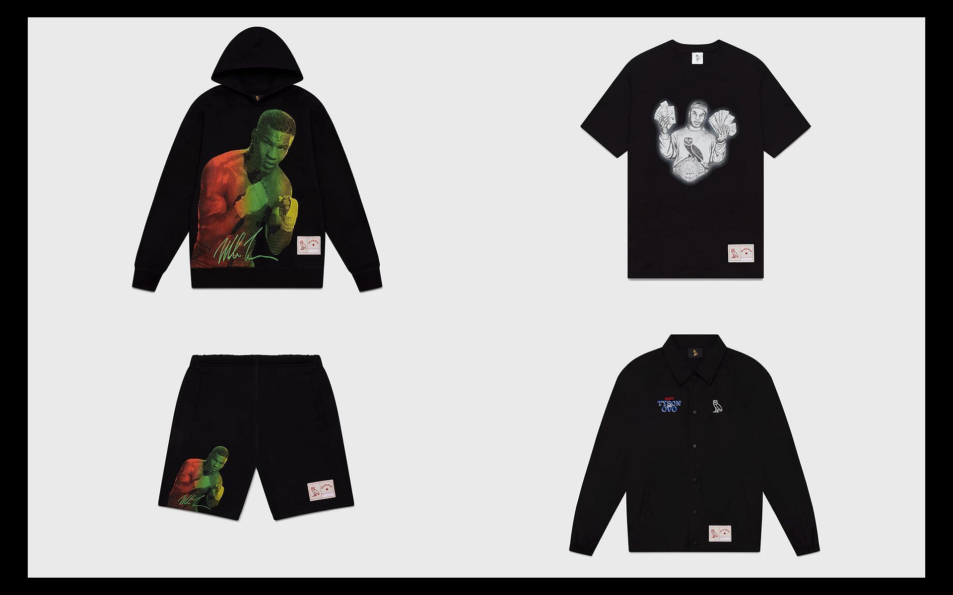 Newly released Drake&#039;s OVO x Mike Tyson limited-edition collection (Image via OVO)