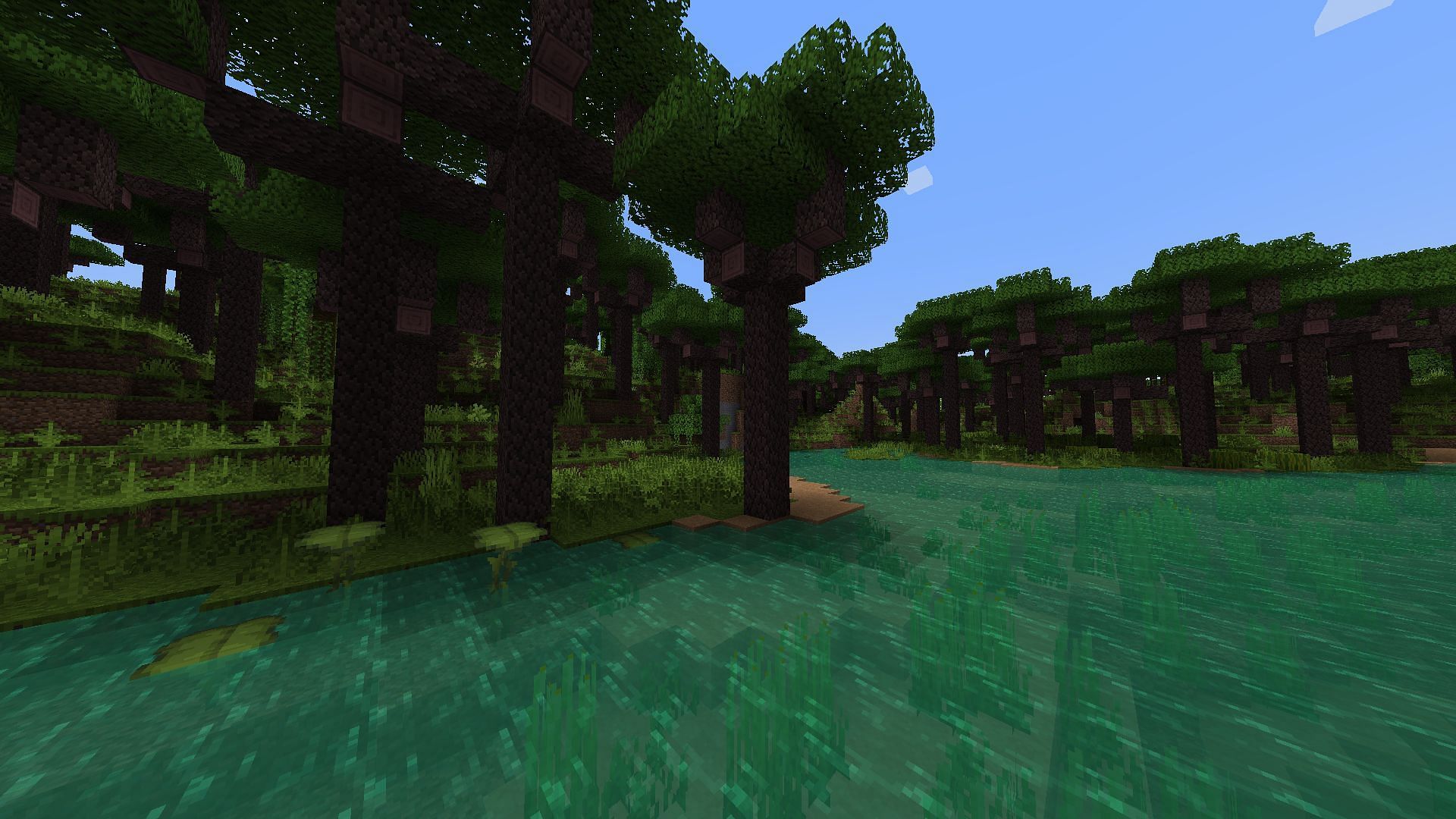 A rainforest biome in Biomes O&#039; Plenty (Image via Forstride/CurseForge)