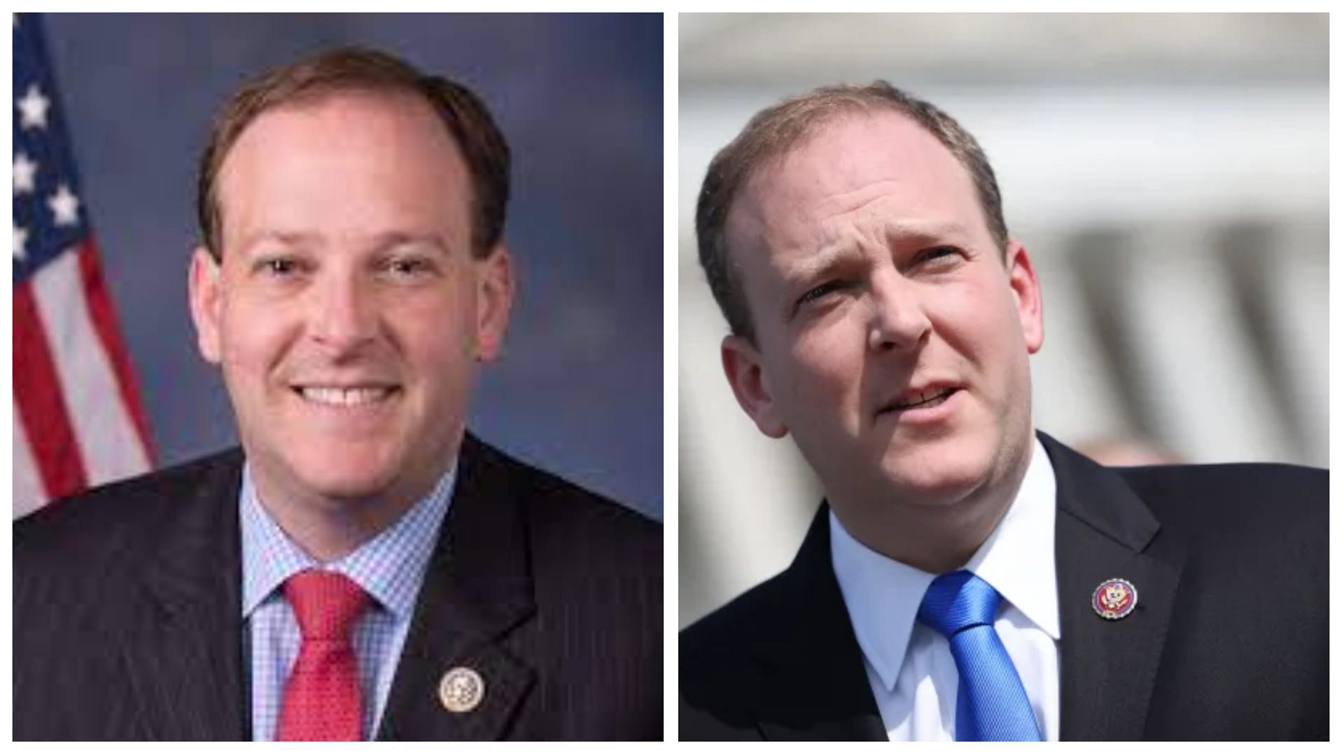 Zeldin was assaulted by a man armed with a knife during a campaign rally (images via Kevin Dietsch/Getty and Lee Zeldin/Facebook