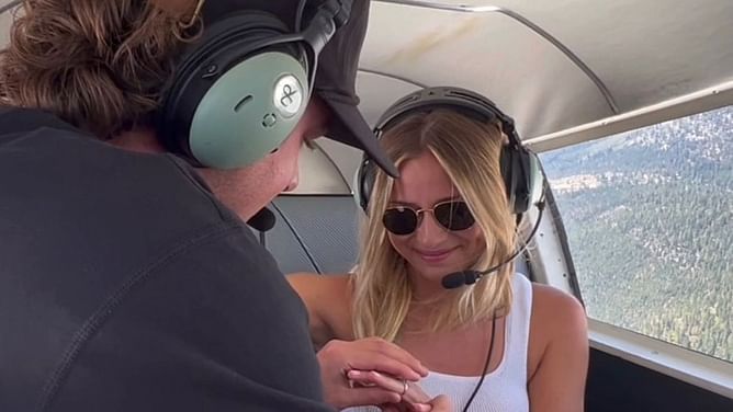 "Forever" - San Francisco Giants Pitcher Sammy Long pulls out all stops for lady love, proposes mid-air