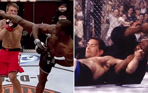 Uriah Hall (L) Gary Goodridge (R) - Photo credit: Twitter [@JohnKingMMA and @JHagholm1]