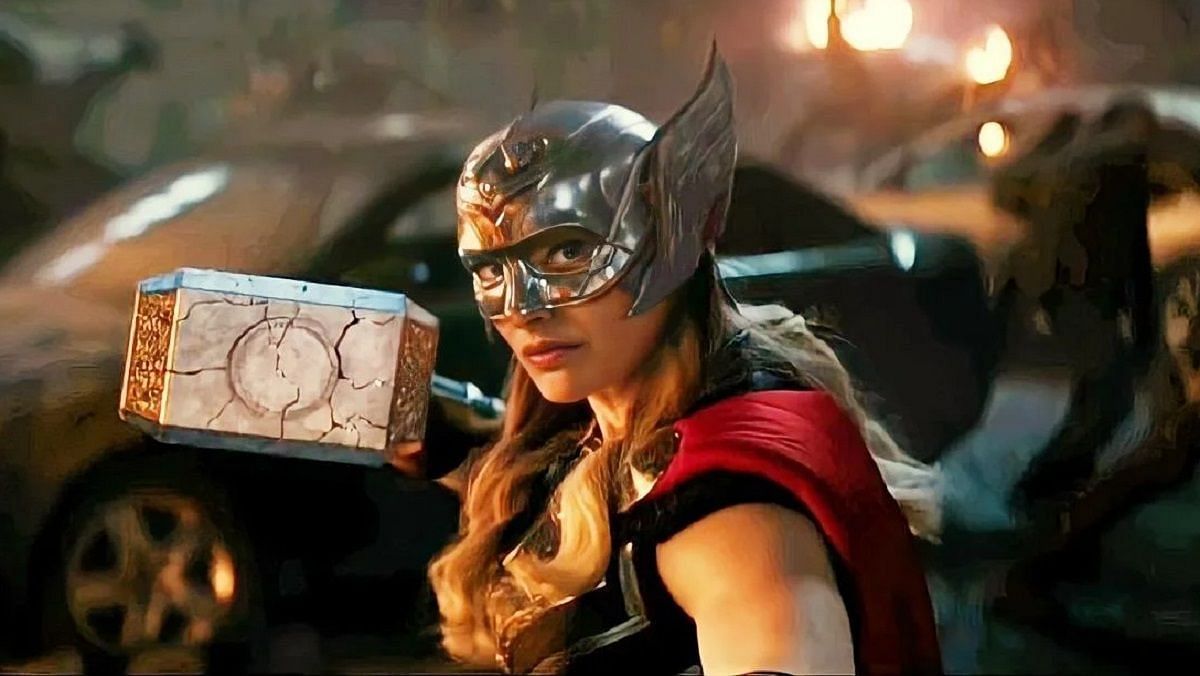 Jane Foster debuted as Mighty Thor in Thor: Love and Thunder (Image via Marvel Studios)