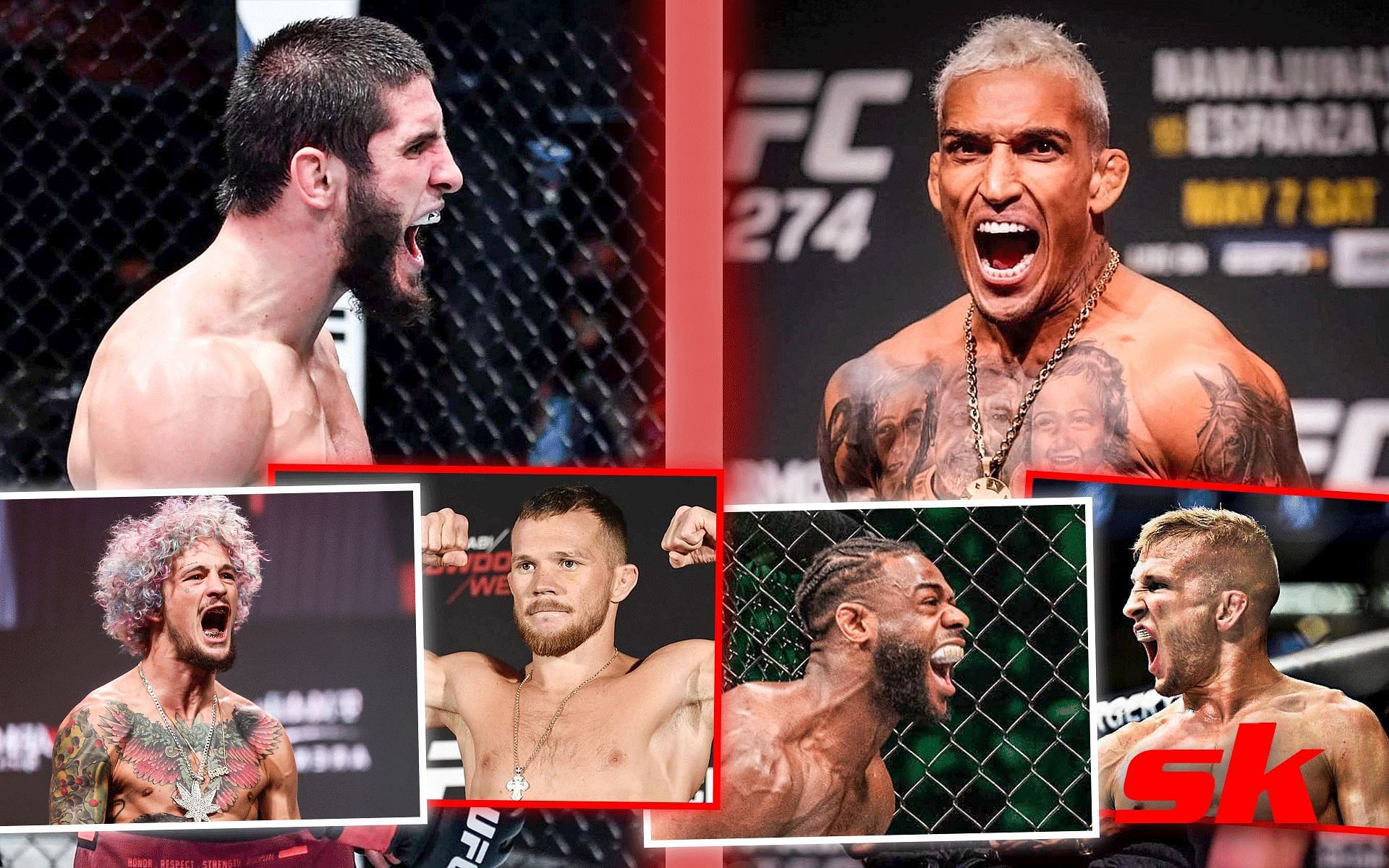 Fans react to stacked UFC 280 card [Photo credit: @ufc, @tjdillashaw, @funkmastermma, and @charlesdobronxs on Instagram]