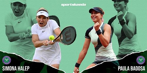 Simona Halep (L) & Paula Badosa will clash in Wimbledon R4