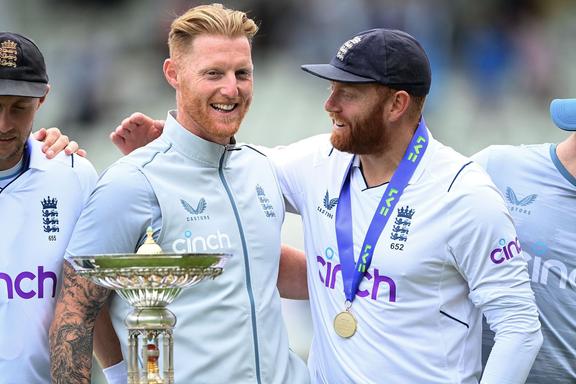 Ben Stokes and Jonny Bairstow after England&#039;s win against India. (Credits: Getty)